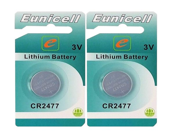 2 pack CR2477 lithium coin batteries 3V