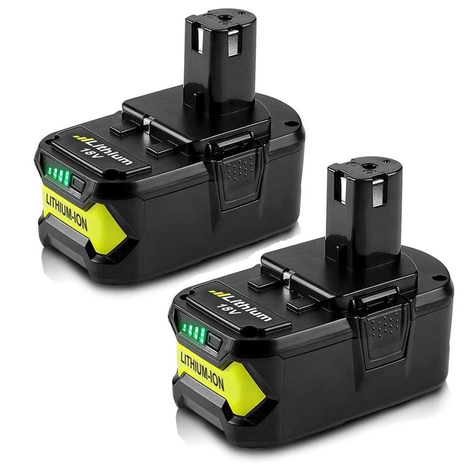 P100 P101 ABP1801 ABP1803 BPP1820 130224007 High Capacity Cordless Power Tools 18 Volt Batteries 2 Packs Fhybat for Ryobi 18v Battery Replacement ONE 