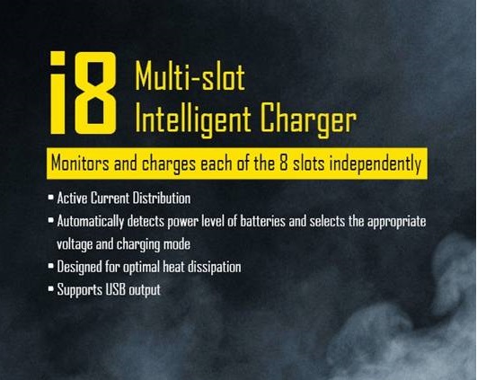 Nitecore i8 8-slot Universal Battery Charger promo