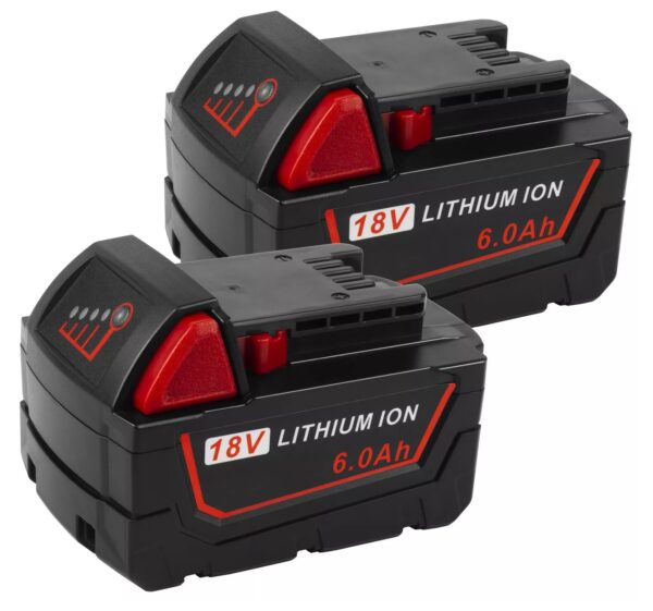 milwauekee-6ah 18v-m18-replacement-battery pack of 2